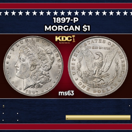 1897-p Morgan Dollar $1 Grades ms63