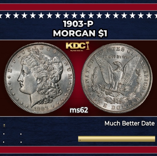 1903-p Morgan Dollar $1 Grades ms62