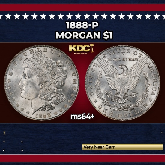 1888-p Morgan Dollar $1 Grades ms64+
