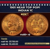1901 Indian Cent Near Top Pop! 1c ms66+ rd SEGS