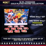 10 Coin Pokemon Gold Plated Round Collection 