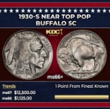 1930-s Buffalo Nickel Near Top Pop 5c ms66+ SEGS