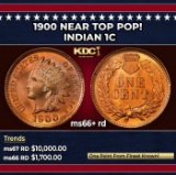1900 Indian Cent Near Top Pop! 1c ms66+ rd SEGS