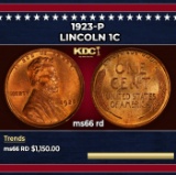 1923-p Lincoln Cent 1c ms66 rd SEGS