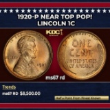 1920-p Lincoln Cent Near Top Pop! 1c ms67 rd SEGS