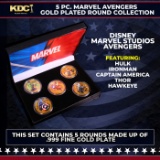 5 Coin Gold Plated Marvel Avengers Superhero Set Includes Hulk, Iron Man, Hawkeye, Thor, & Captain