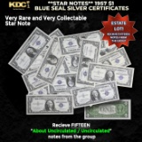 15x **STAR NOTES** 1957 $1 Blue Seal Silver Certificates Grades AU/CU