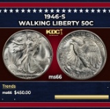 1946-s Walking Liberty Half Dollar 50c Grades ms66