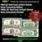 Complete 1963 $2 Red Seal United States Note Signature Set 1963, 1963A 2 Notes, Grades Au/CU