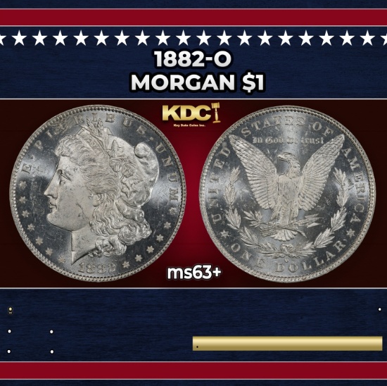 1882-o Morgan Dollar $1 Grades ms63+