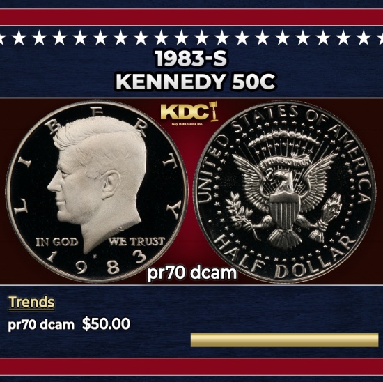 1983-s Proof Kennedy Half Dollar 50c pr70 dcam SEGS