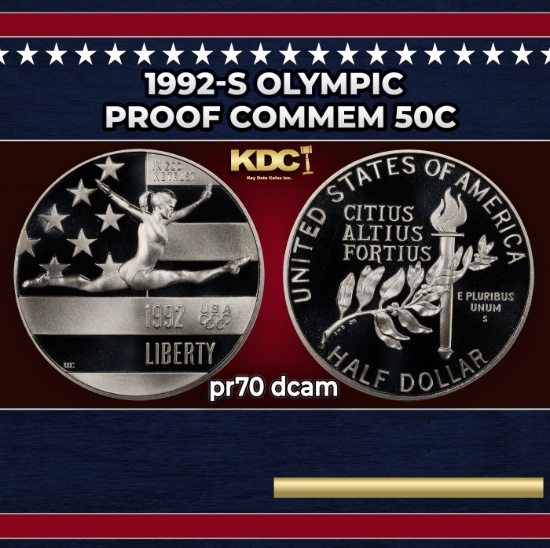 1992-s Olympic Proof Modern Commem Half Dollar 50c pr70 dcam SEGS