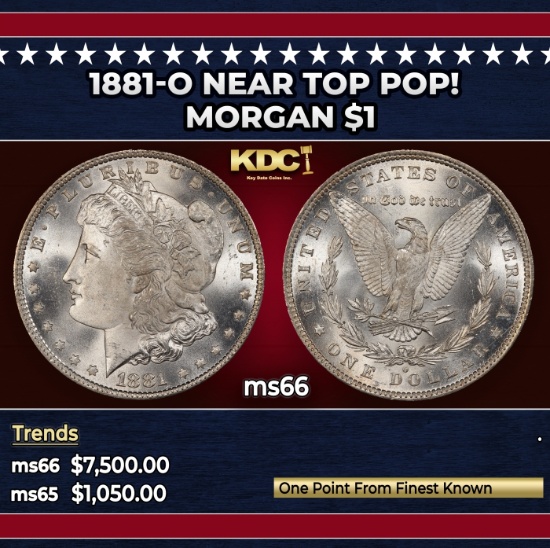 1881-o Morgan Dollar Near Top Pop! $1 ms66 SEGS