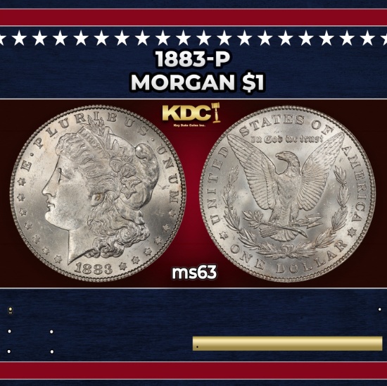1883-p Morgan Dollar $1 Grades ms63