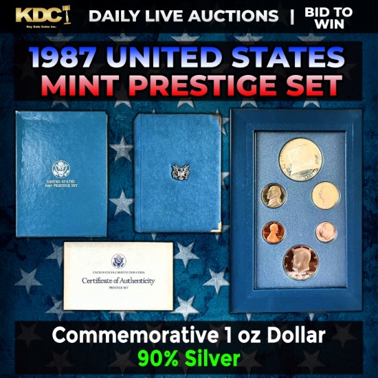 1987 United States Mint Prestige Proof Set 6 Coins W/ Box & COA