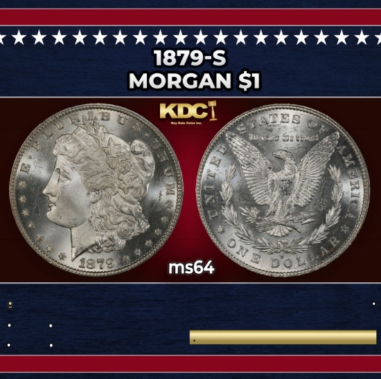 1879-s Morgan Dollar $1 Grades ms64