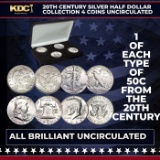 20th Century Silver Half Dollar Collection 4 Coins Uncirculated