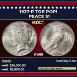 1927-p Peace Dollar TOP POP! $1 ms66 SEGS