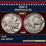 1935-s Buffalo Nickel 5c Grades ms65