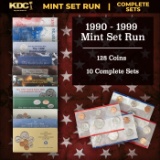 1990-1999 Full Decade Mint Set Run - 128 Coins, 10 Complete Sets