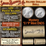 YI- 20 Coin SEARS Peace Silver $1 Roll Circ Mystery 'S' Rev/'P' Rev Ends
