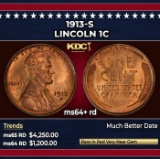 1913-s Lincoln Cent 1c ms64+ rd SEGS