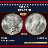 1926-d Peace Dollar $1 ms65 SEGS