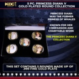 5 Coin Princess Diana V Gold Plated Round Collection