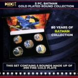 5 Coin Batman Gold Plated Round Collection