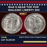 1946-s Walking Liberty Half Dollar Near Top Pop 50c ms67 SEGS