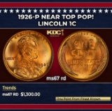1926-p Lincoln Cent Near Top Pop! 1c ms67 rd SEGS