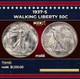 1937-s Walking Liberty Half Dollar 50c ms66 SEGS