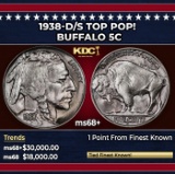 1938-d/s Buffalo Nickel TOP POP! 5c ms68+ SEGS