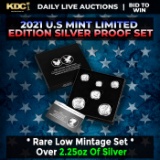 RARE 2021 United States Mint Limited Edition Silver Proof Set 6 coins, Over 2oz Of Silver low mintag