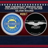 1939 Chevrolet Service Sign Colorized Style - 1 oz Silver Round Round