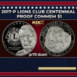 2017-P Lions Club Centennial Proof Modern Commem Dollar $1 pr70 dcam SEGS