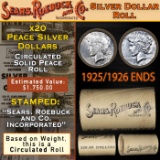 YC- 20 Peace Dollars $1 SEARS Roll Circ 1925/1926 Ends
