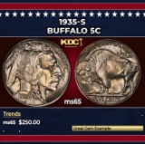 1935-s Buffalo Nickel 5c Grades ms65