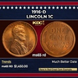 1916-d Lincoln Cent 1c ms65 rd SEGS