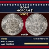 1904-p Morgan Dollar $1 Grades ms63+