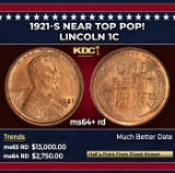 1921-s Lincoln Cent Near Top Pop! 1c ms64+ rd SEGS