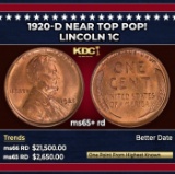 1920-d Lincoln Cent Near Top Pop! 1c ms65+ rd SEGS