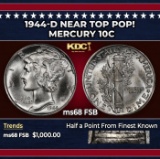 1944-d Mercury Dime Near Top Pop! 10c ms68 FSB SEGS