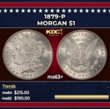 1879-p Morgan Dollar $1 Grades ms63+