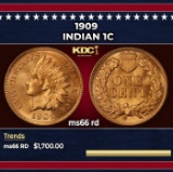 1909 Indian Cent 1c ms66 rd SEGS
