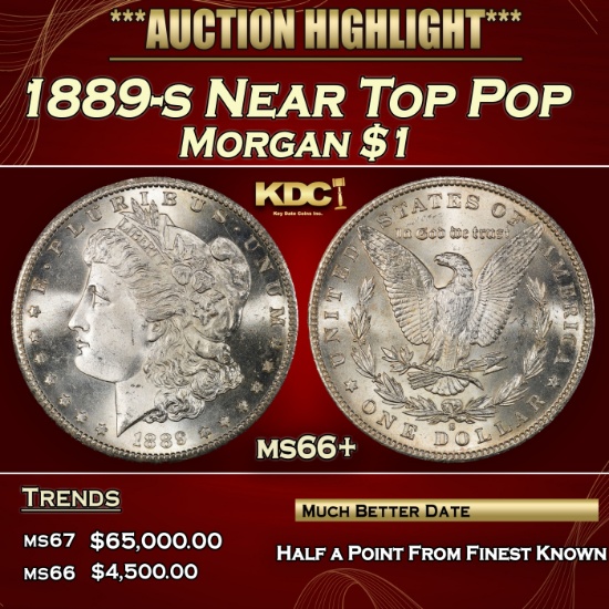 1889-s Morgan Dollar Near Top Pop $1 ms66+ SEGS