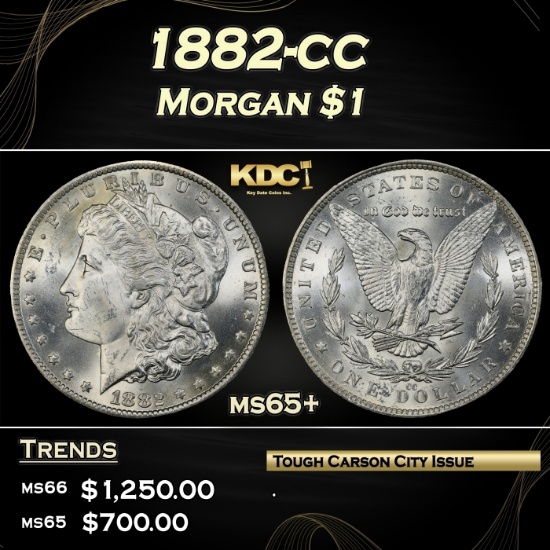 1882-cc Morgan Dollar $1 ms65+ SEGS