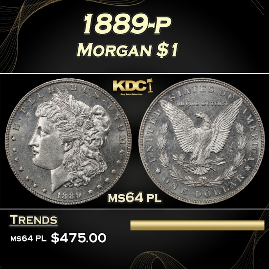 1889-p Morgan Dollar $1 Grades ms64 pl