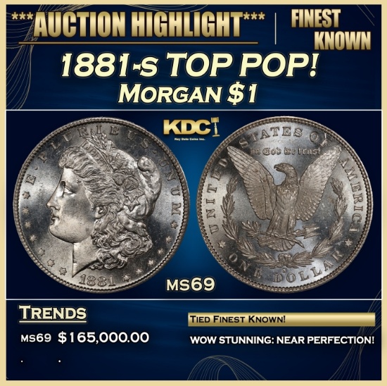 1881-s Morgan Dollar TOP POP! $1 ms69 SEGS