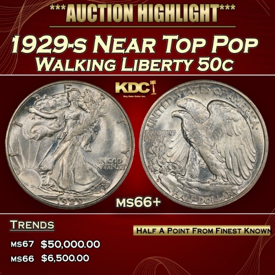 1935-s Walking Liberty Half Dollar TOP POP! 50c ms67 SEGS